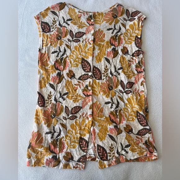 Rachel Zoe Linen Floral Print Sleeveless Top S - Picture 7 of 8